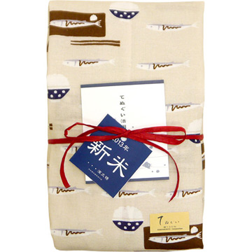 てぬぐい さんまの日&濱文様のお米 つや姫2kg てぬぐい さんまの日&濱文様のお米 つや姫2kg
