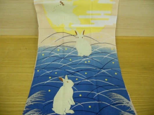 絵てぬぐい 月兎の夢